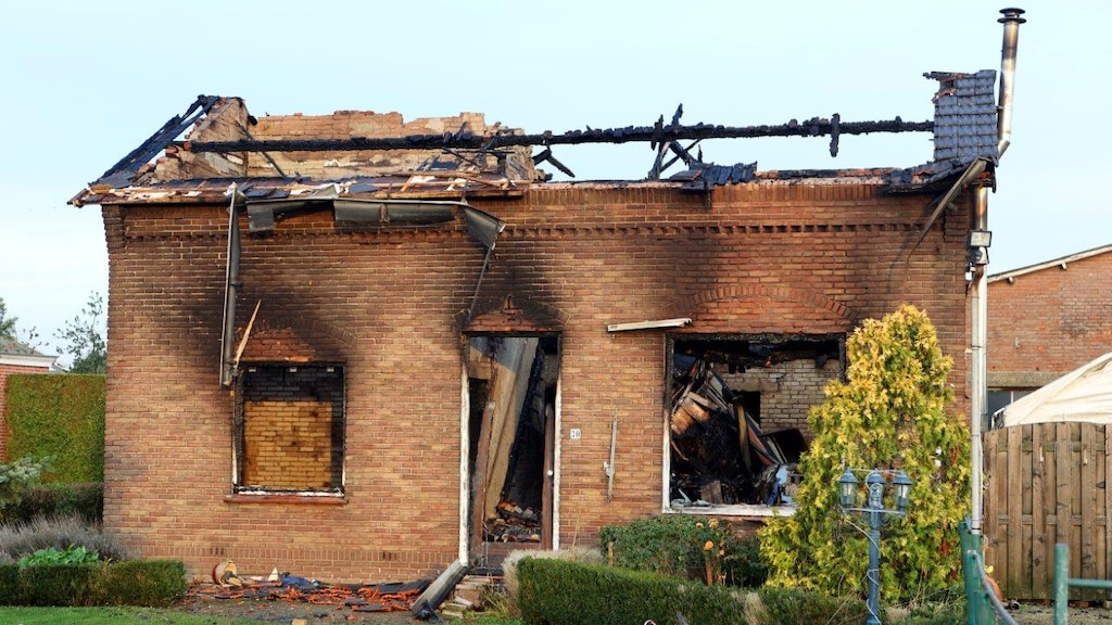 Een getroffen huis in Hedel.