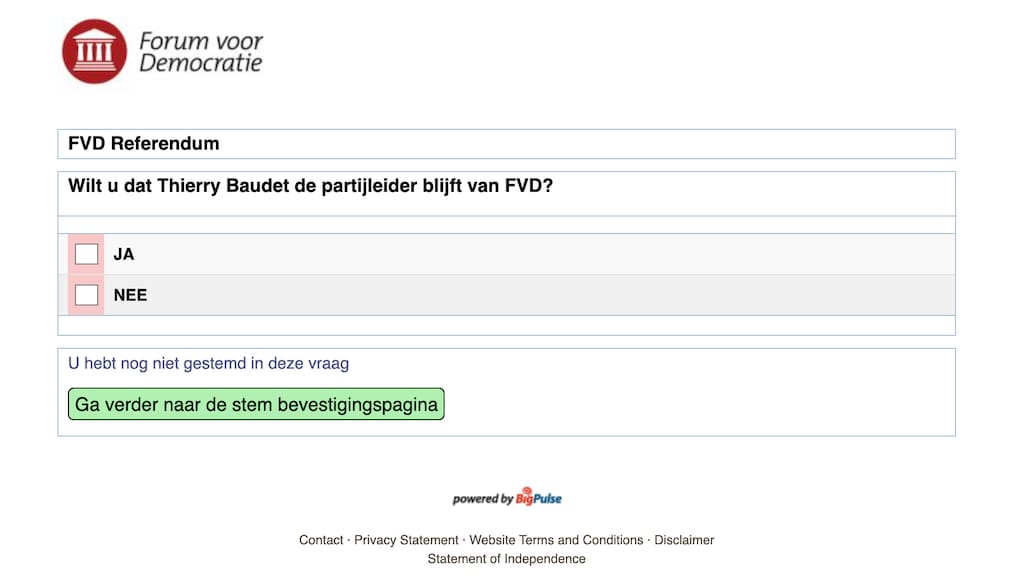 Zo ziet de stempagina van Forum eruit.