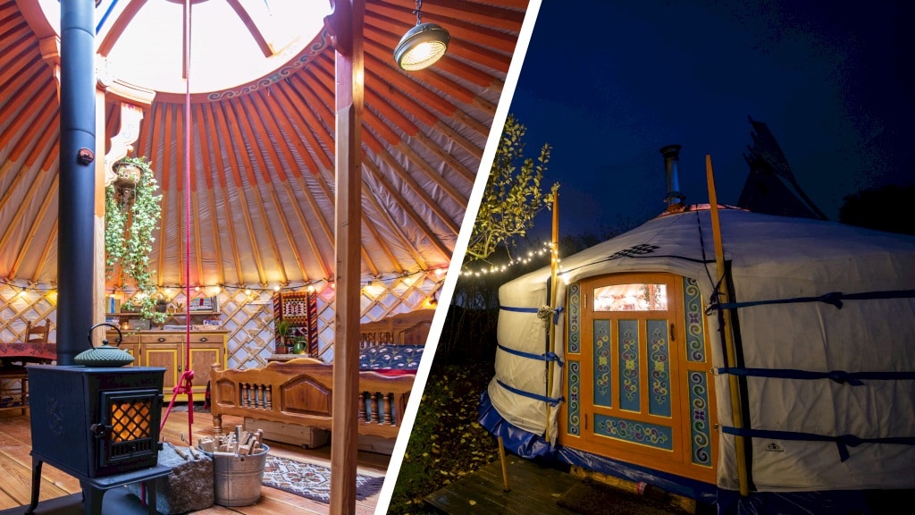 De yurt van Chris en Rick van binnen en van buiten