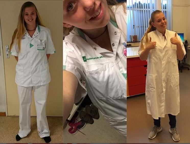 Melissa als stagiair verpleegkunde.