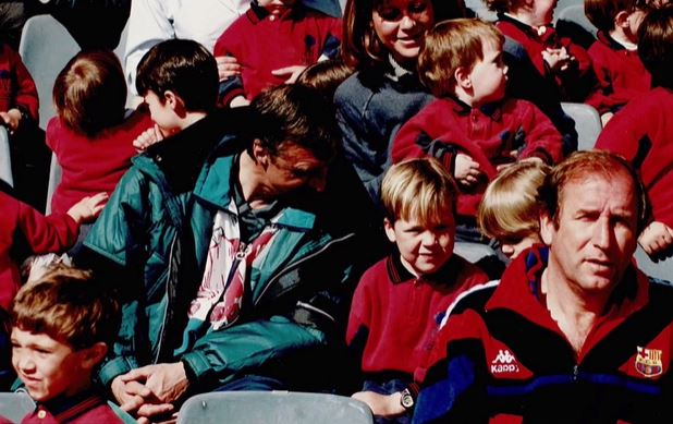 De jonge Tim met Johan Cruijff