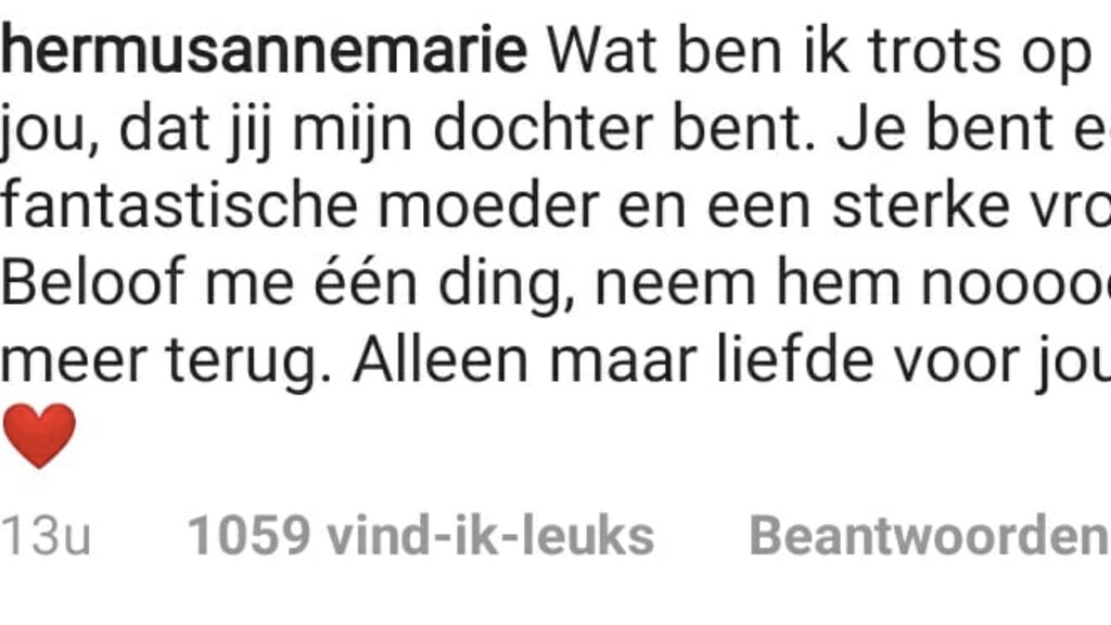 reactie moeder Monique Westenberg