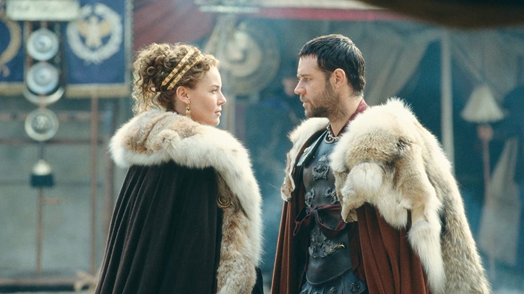 Connie Nielsen en Russell Crowe in 'Gladiator'