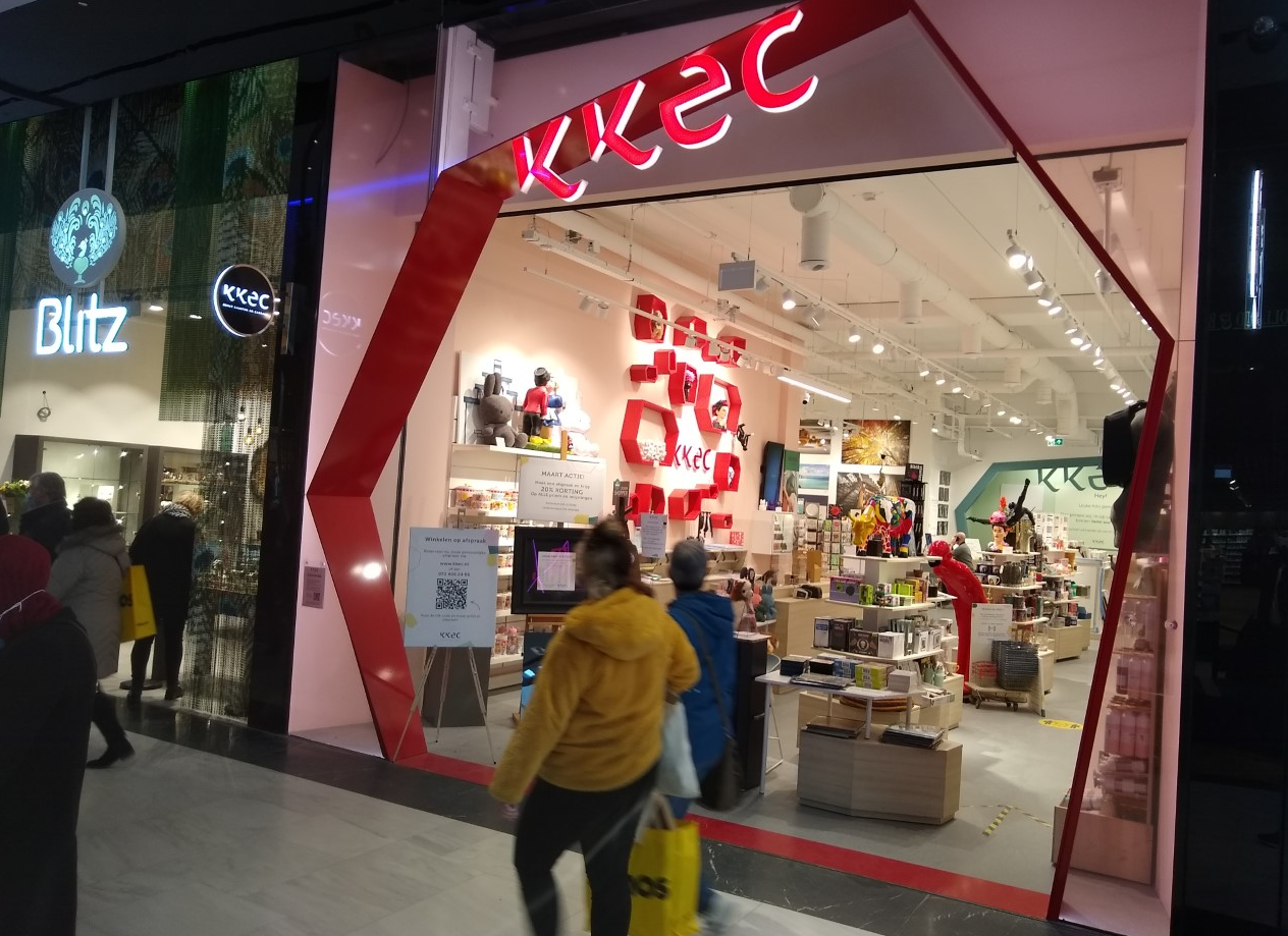 Een tijdelijke winkel in een nog niet verhuurde ruimte.