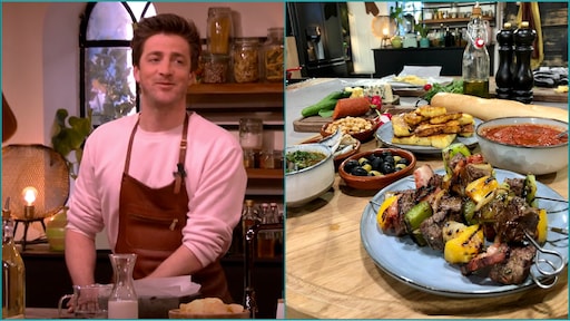 Argentijnse borrelplank met vleesspiesen en polentafrieten