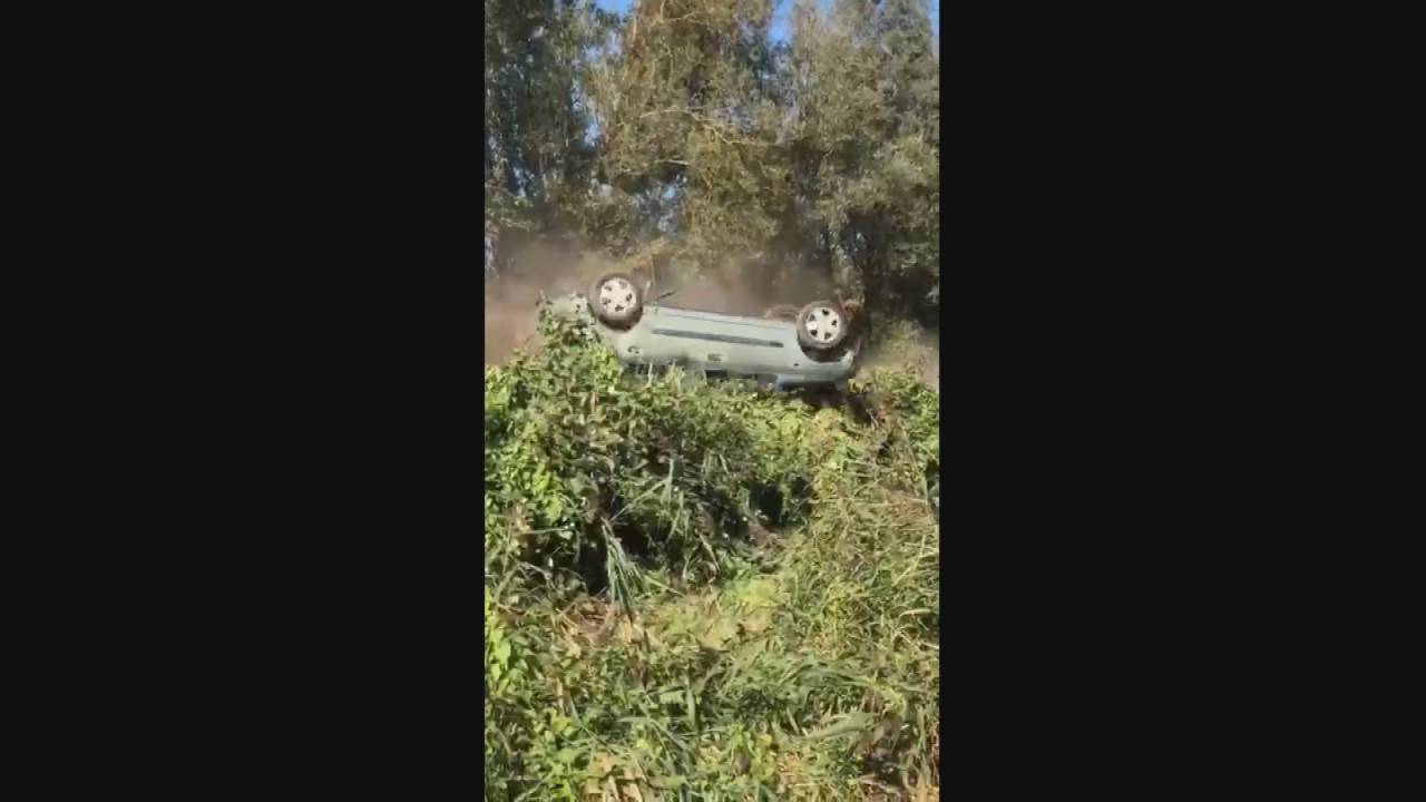 De auto waar Saskia in zat.