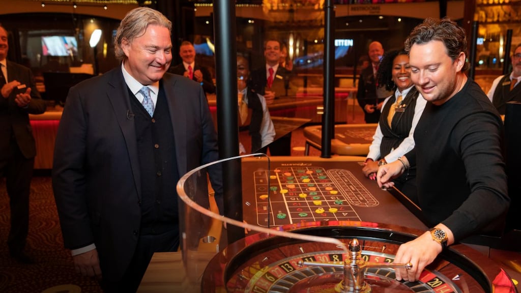 Van Lambaart bij de heropening van Holland Casino in juli 2020.