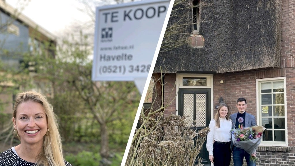 Fleur bij een bezichtiging en Michiel samen met Rosalie bij de aankoop van hun eerste huis