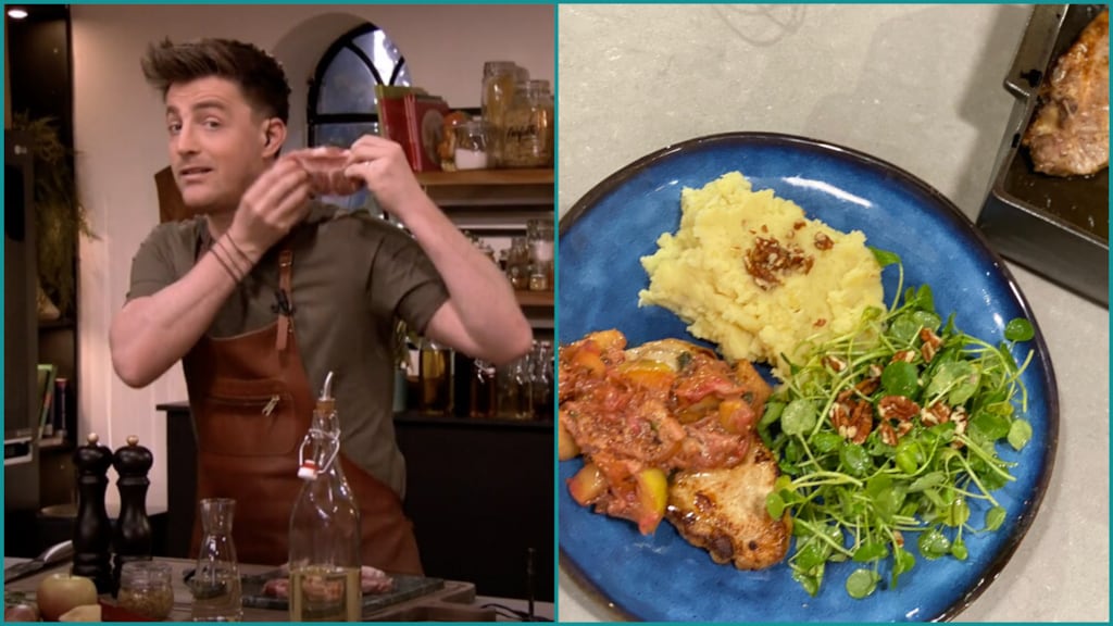 Karbonade met appel-rabarber compote en pastinaakpuree