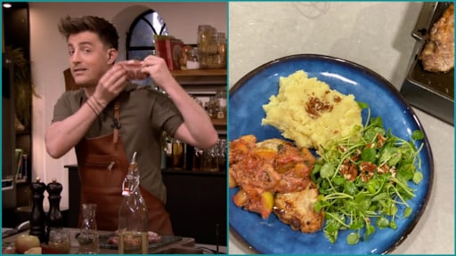 Karbonade met appel-rabarber compote en pastinaakpuree