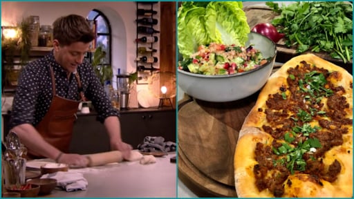 Arabische pizza's met een frisse tabbouleh salade