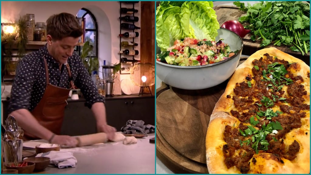 Arabische pizza's met een frisse tabbouleh salade