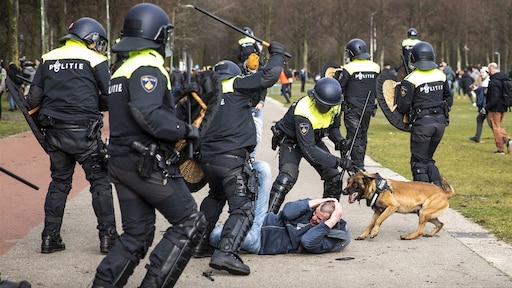 Geweld politie bij coronademonstratie Den Haag was in sommige gevallen 'niet professioneel'