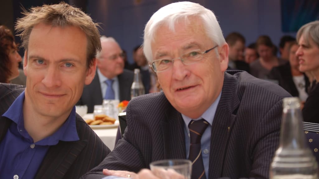 Joost (links) en zijn vader (rechts.)