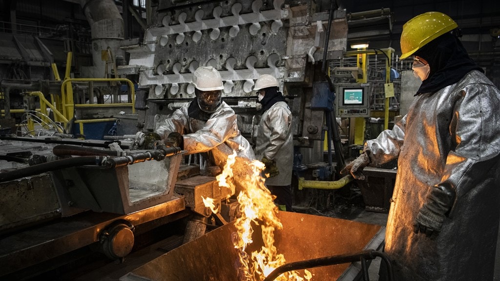 Aluminiumsmelter Damco Aldel bij Delfzijl.