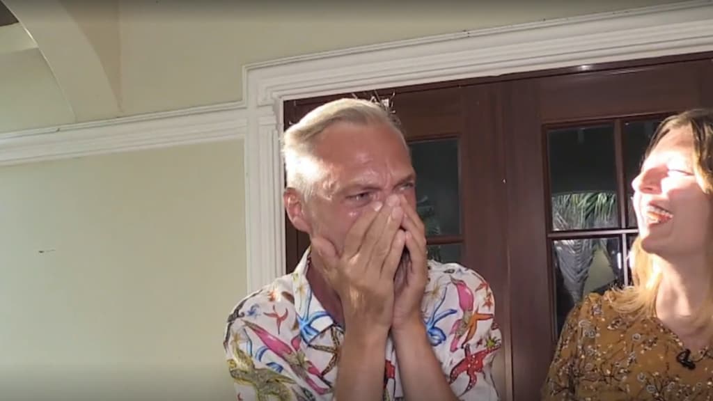 Martien tot tranen geroerd door plots bezoek in Chateau Meiland