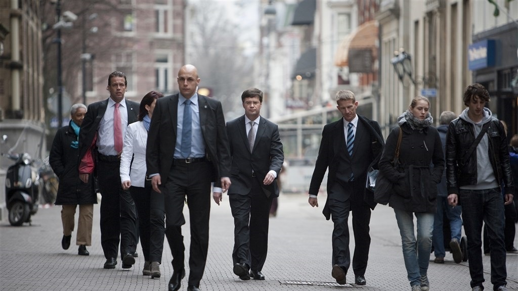Oud-premier Balkenende en daarnaast Jack de Vries, toen politiek-assistent van de oud-premier.