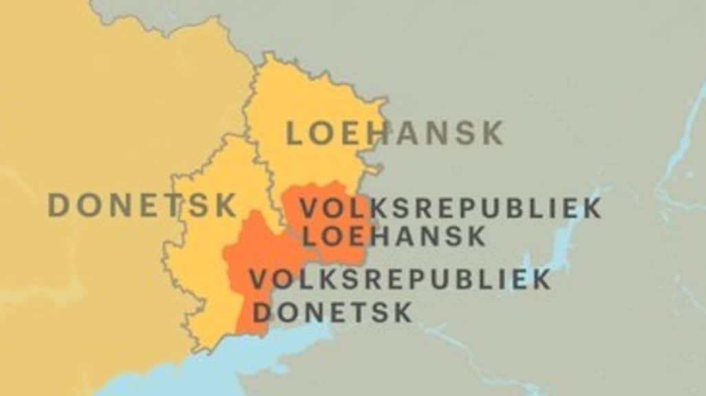 De provincies Loehansk en Donetsk samen is de Donbas-regio.