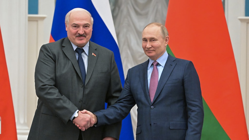 President Loekasjenko van Belarus en president Poetin van Rusland.