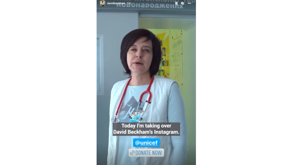 David Beckham leent Instagram account uit aan Unicef-dokter