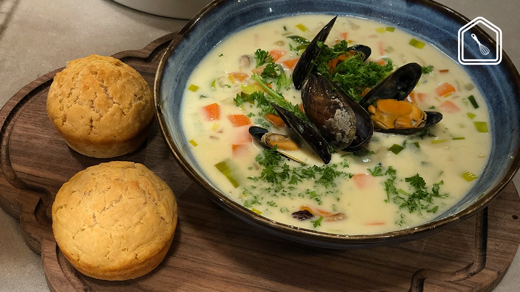 Overheerlijke mosselsoep met groenten én biermuffins