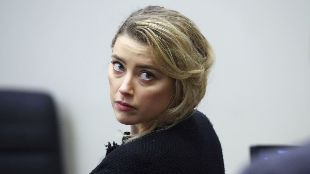 Amber Heard in de rechtszaal.