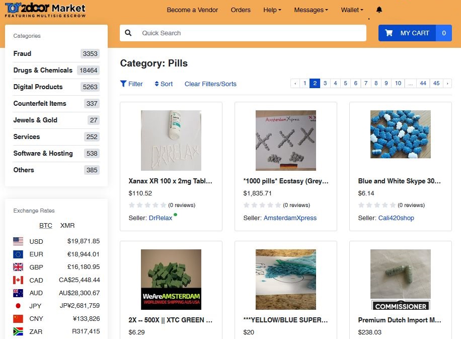 Op sites op het anonieme darkweb, zoals deze, wordt drugs aangeboden. Betaling gaat in cryptovaluta zoals bitcoin.