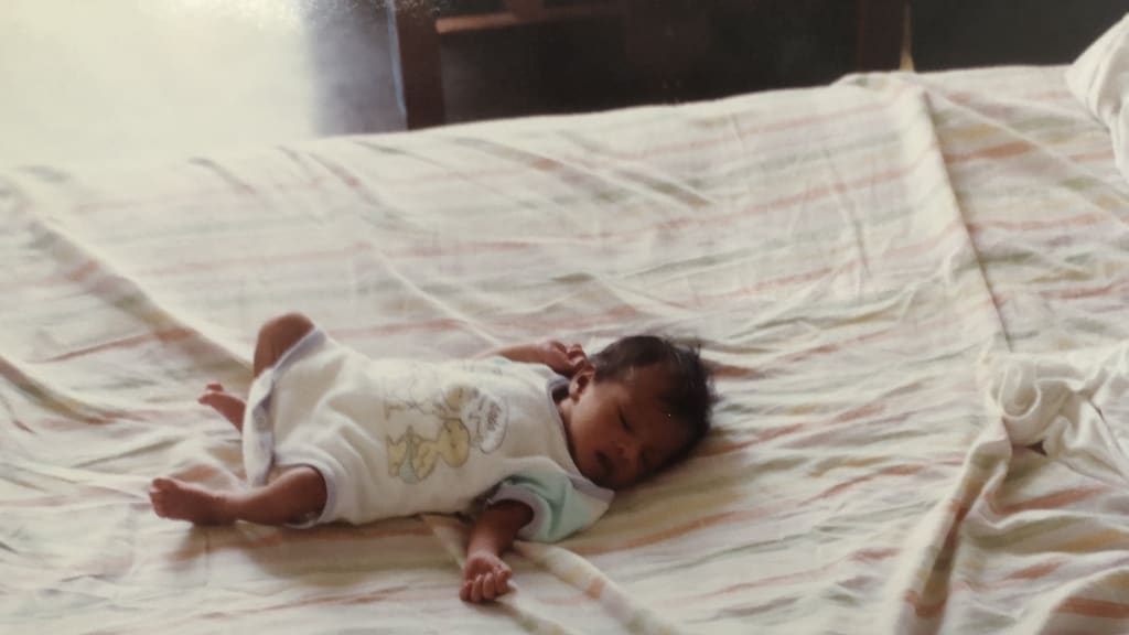 Dilani toen ze net was geadopteerd.