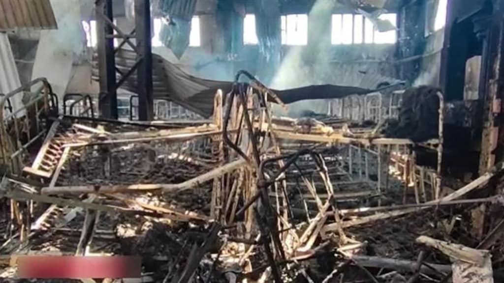 Het gebouw was van binnen compleet vernield