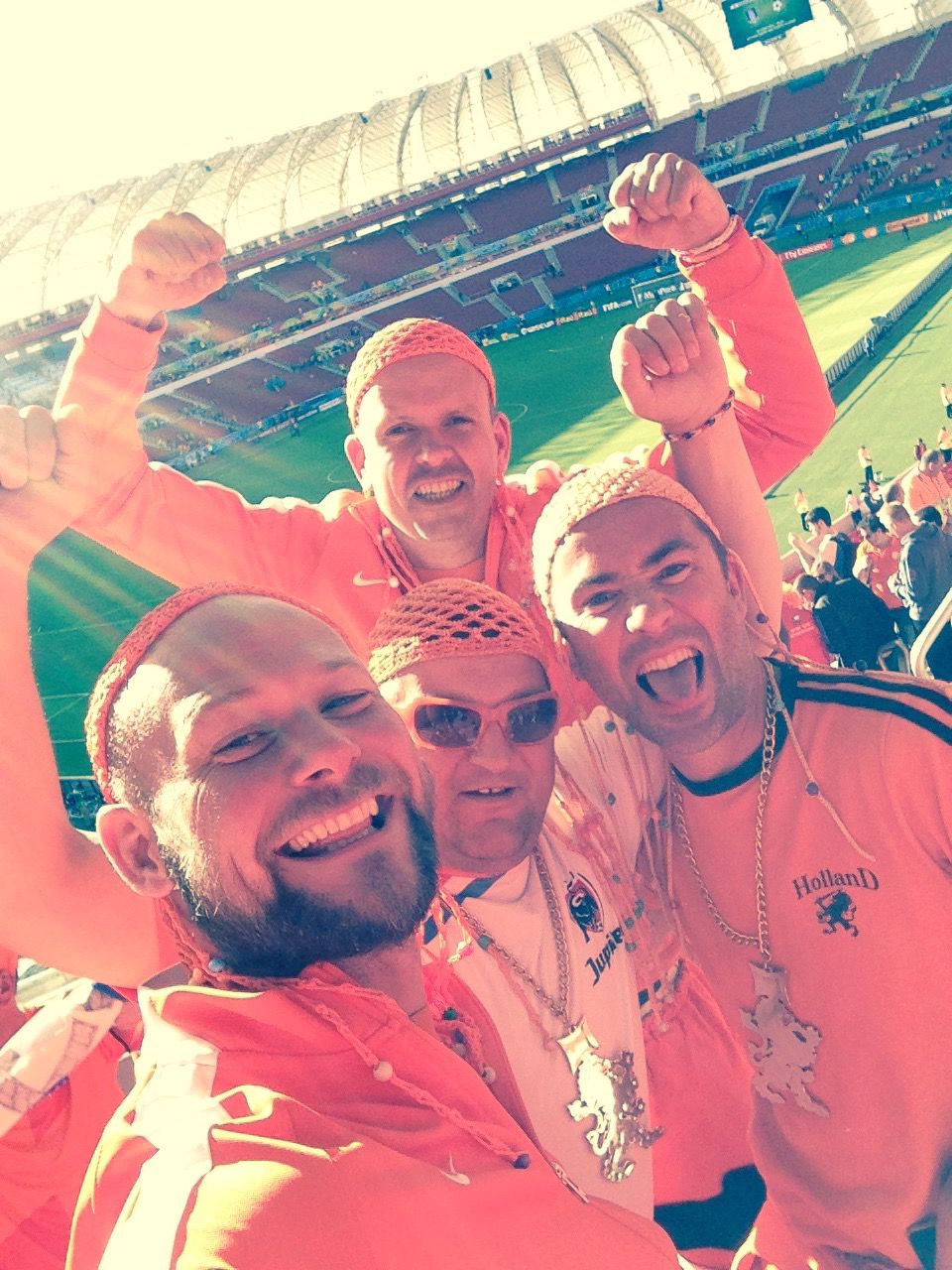 Patrick en zijn vrienden in Fortaleza, Brazilië.