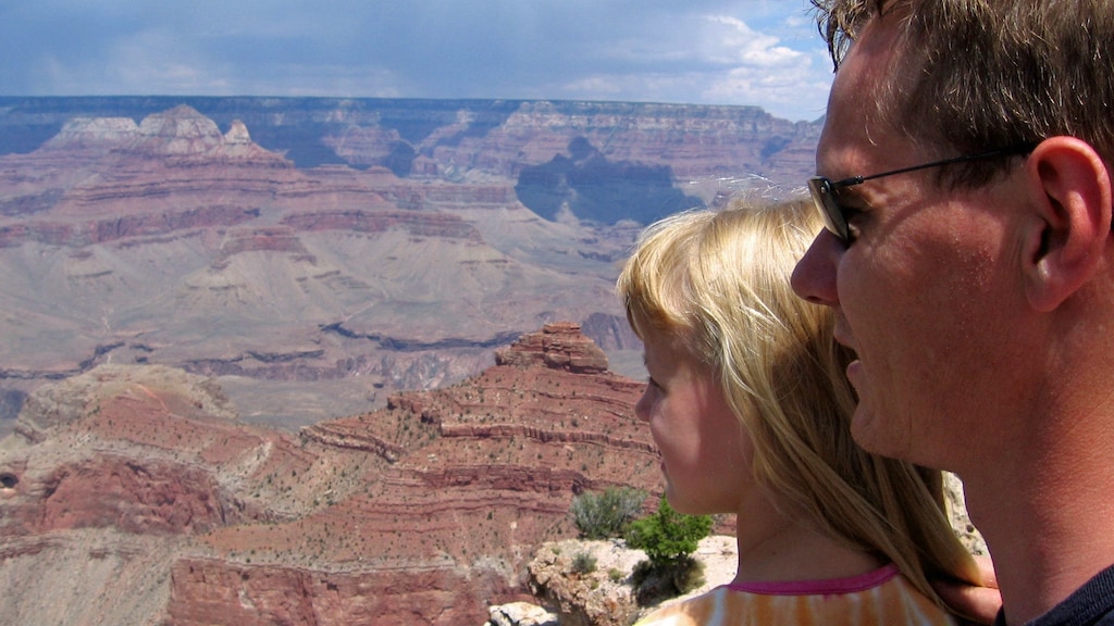 Nadine met vader Bruno, tijdens een eerdere vakantie.