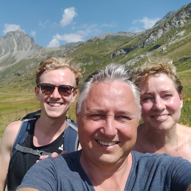 Tjalle met zijn ouders in Noord-Italië.