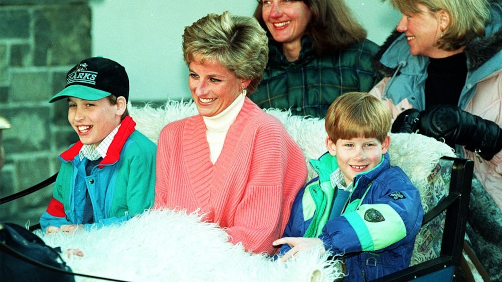 Diana met haar twee zonen in Oostenrijk (1994).