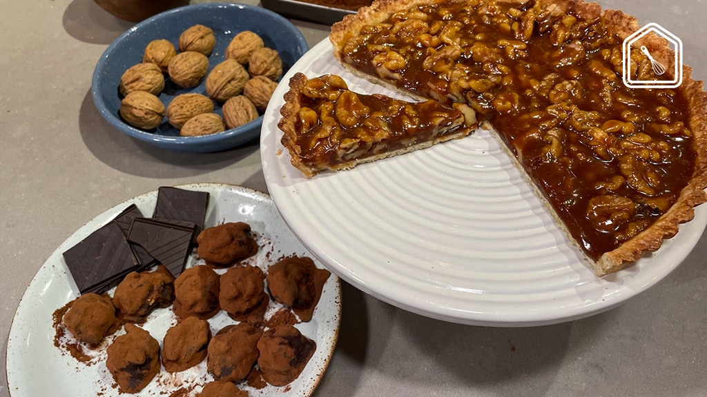 Walnoot-karameltaart én bijpassende bonbons