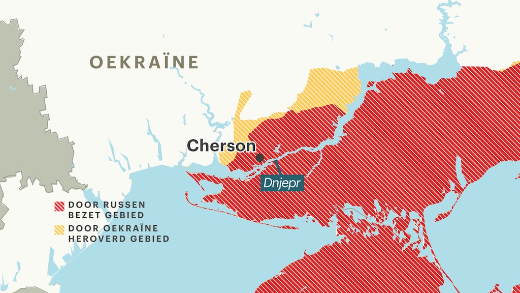 Cherson ligt in het zuiden van Oekraïne.
