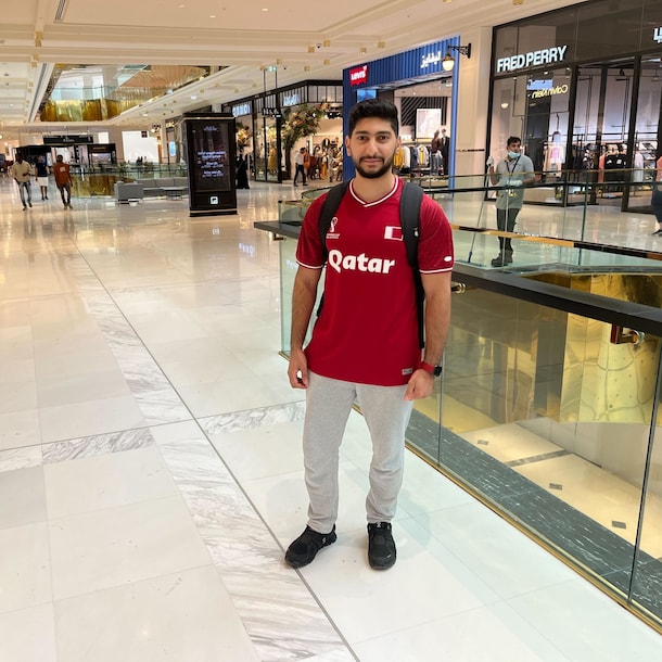 Rachid uit Koeweit gaat vier wedstrijden bekijken.