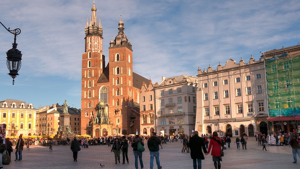 De Mariakerk aan de Grote Markt in Krakau.