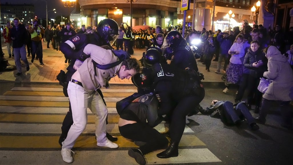 In Moskou werden meer dan 500 demonstranten gearresteerd.