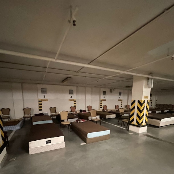 De schuilkelder waar Arold naartoe moest in Kyiv.