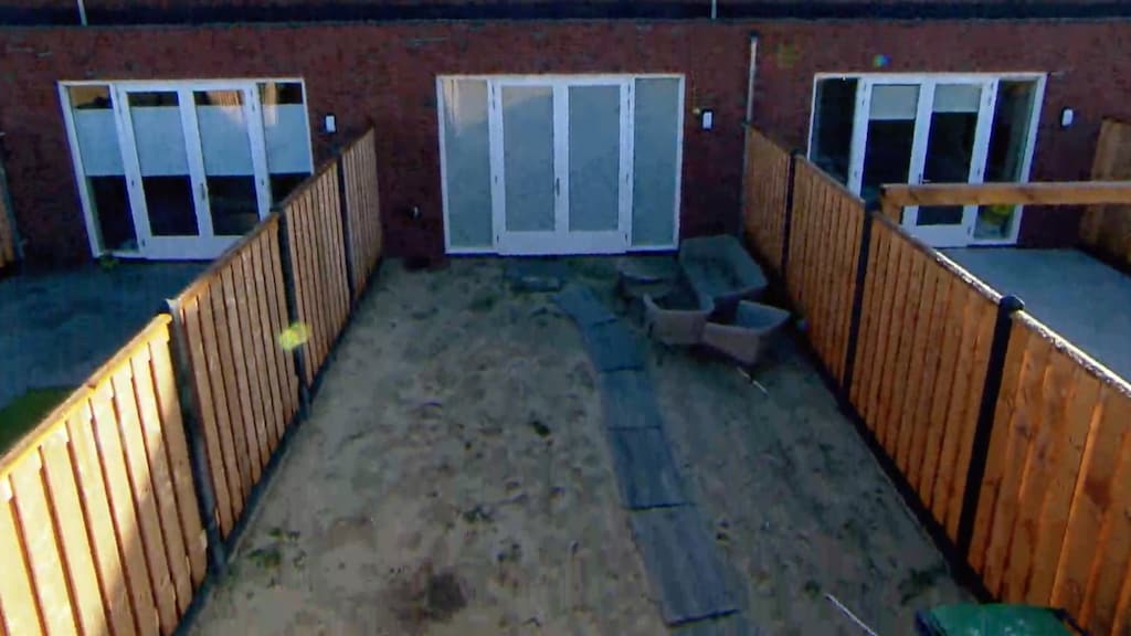 De tuin vóór de metamorfose.