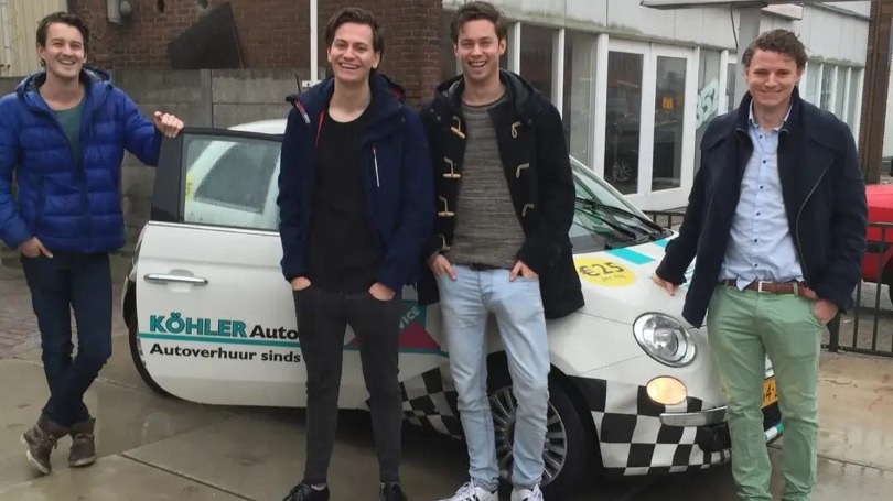 Martin, Tim, Ian en Mart in 2016. Martin en Ian stapten uit het leven.