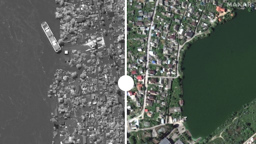 Satellietbeelden laten verwoesting doorbreken stuwdam zien