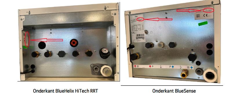 Ferroli laat op haar site zien waar de typenummers staan. 
