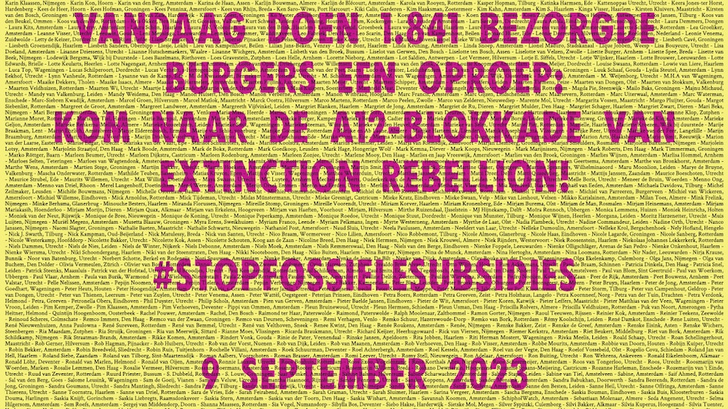 De oproep in De Volkskrant.