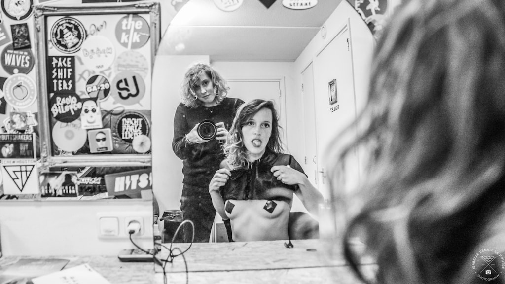 Samen met vriendin Vera.