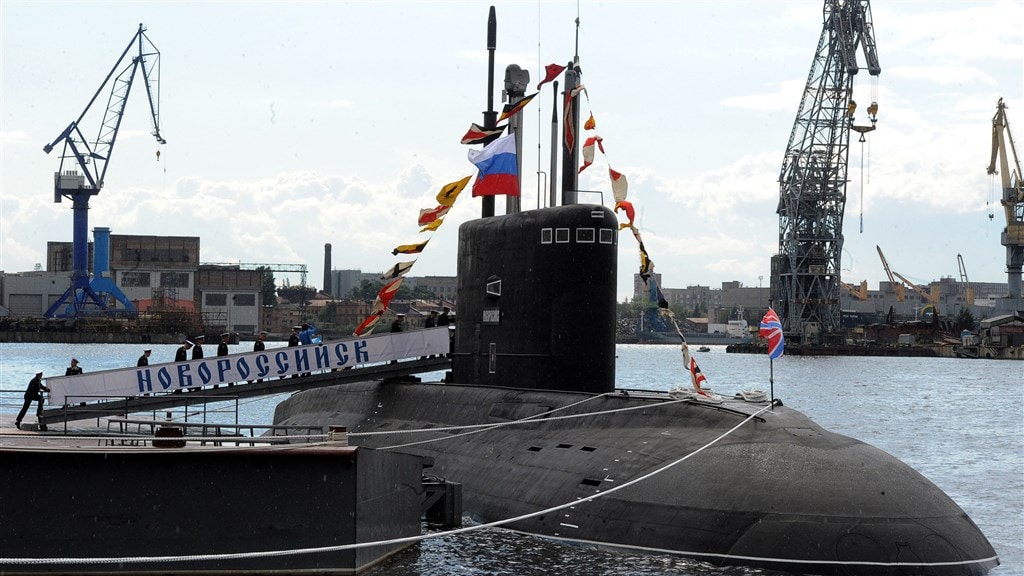 De onderzeeër Novorossiejsk in 2014. Ook deze onderzeeër maakt deel uit van de Zwarte Zeevloot.