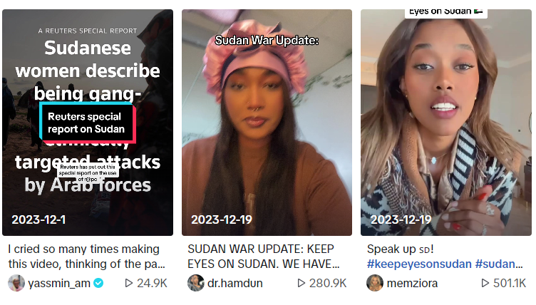Via #EyesonSudan roepen Soedanese influencers op: 'Vergeet ons conflict niet!'
