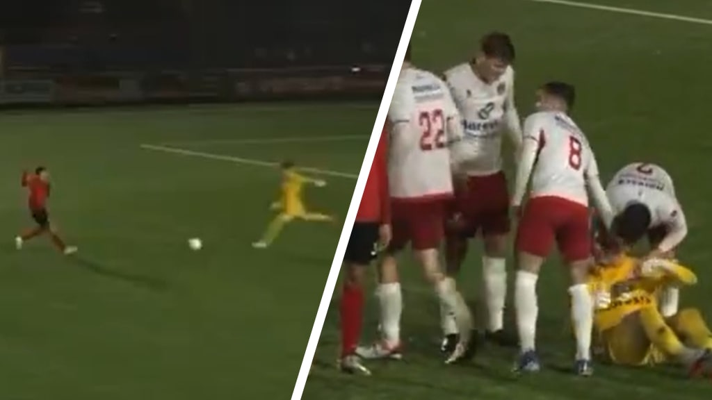 Bizar doelpunt amateurs Noordwijk gaat wereld over: keeper had niets door