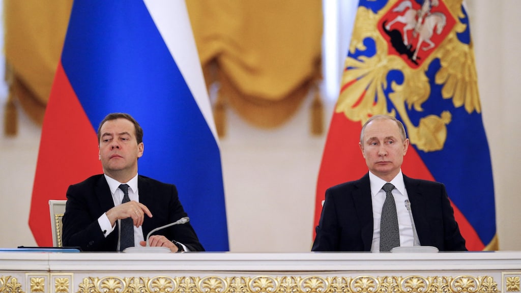 Medvedev en Poetin in 2018