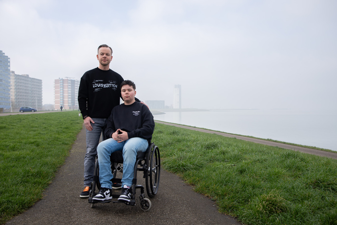 Devano samen met vader Angelo.